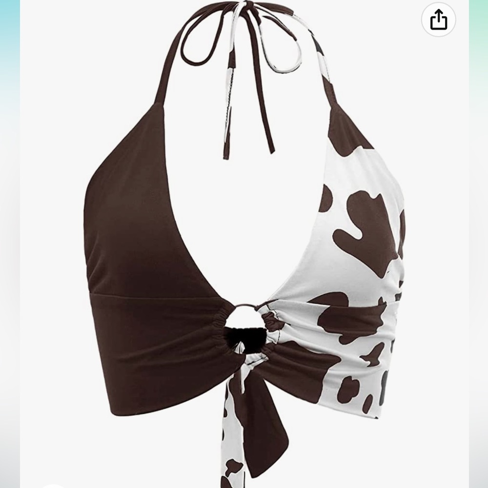 Cow print halter top! Cute for costumes